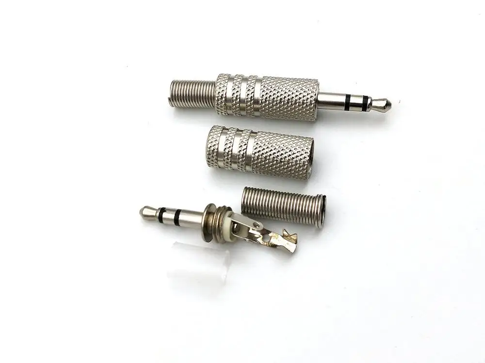 1000pcs METAL Stereo Male 3 5mm Jack Plug Audio connector headphone