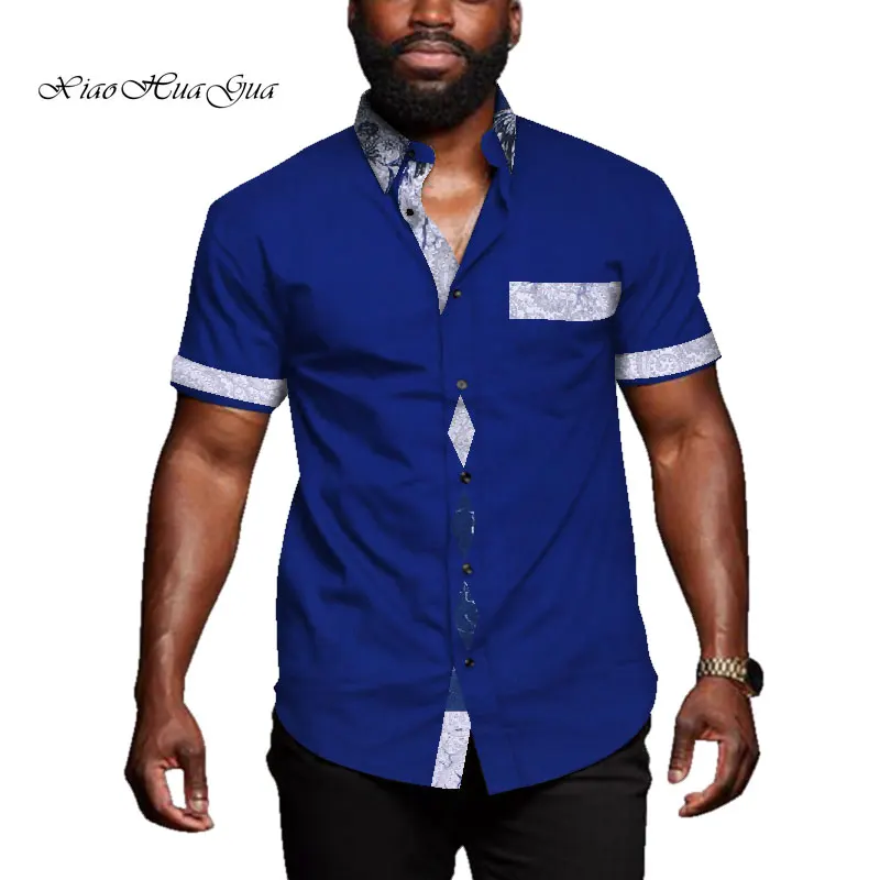 Африканская одежда Повседневные Вечерние мужские топы с короткими рукавами футболки Дашики Мужская Топ рубашка Riche африканская для мужчин с принтом WYN723