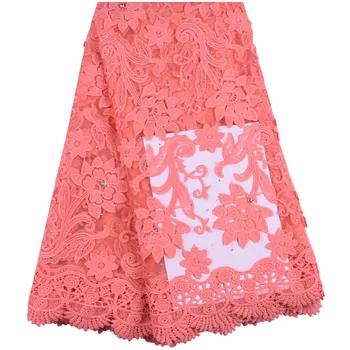 

2019 Milk Silk Lace Fabric Latest French 3DFlower Milk Silk Lace Fabric High Quality Stoned African Lace Fabric For Dress F1626