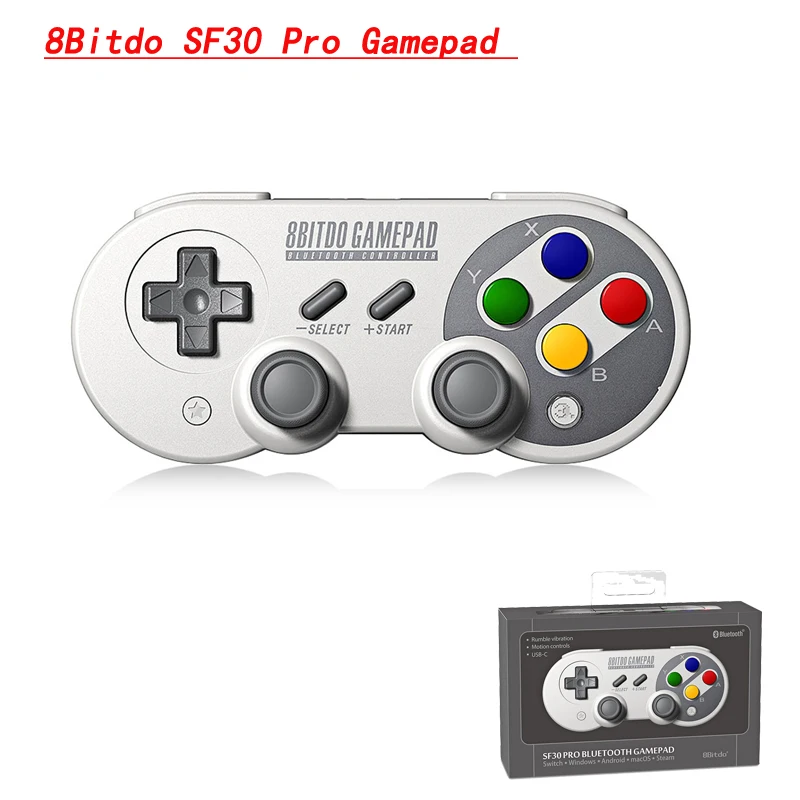 

8Bitdo SF30 Pro Gamepad Controller Joystick for Nintendo Switch Windows Mac OS Android Rumble Vibration Motion Controls SN30