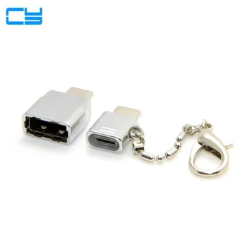 

USB-C USB 3.1 Type-C to Type-A Female OTG & Micro USB Data Adapter with Chain for Tablet & Laptop
