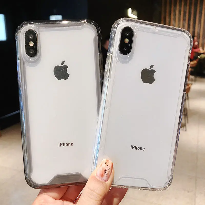 Прозрачный противоударный бампер чехол для телефона для iPhone X XS XR XS Max 8 7 6 6splus цветной мягкий задний Чехол для iPhone 11 11Pro Max