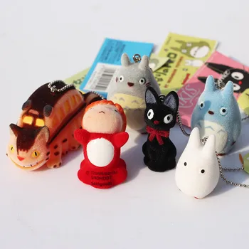 

6pcs/lot Japanese Hayao Miyazaki Cartoon Movie My neighbor Totoro Ponyo on the Cliff KiKis PVC Action Figure Toy Keychains