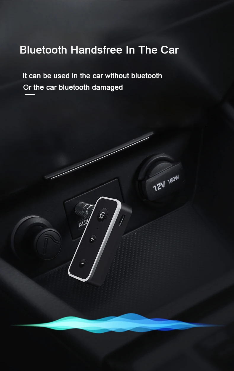 Bluetooth 5,0 автомобильный аудиоприемник настоящий стерео динамик bluetooth-аудиоресивер адаптер для автомобиля комплект беспроводной Aux 3,5 мм разъем#2