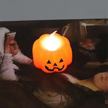 

12PCS Halloween Lantern Pumpkin Shape LED Candle Lights Indoor LED Candle Lamp For Living Room Bedroom Halloween Party Decor J2