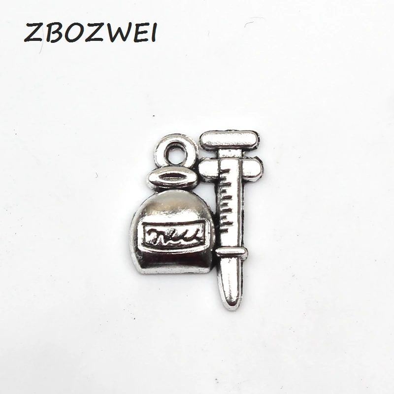 

8pcs Charms Nurse syringe liquid 18*13mm Antique Tibetan Silver Pendant Accessories DIY Vintage bracelet Necklace Handmade