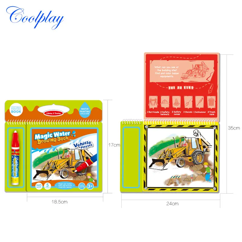 1 Livre De Coloriage De Leau Magique Non Toxique Livre De Dessin Doodle Planche A Peinture Reutilisable Avec Le Stylo Magique Serie Peinture Sans Encre Jouet Educatif Cadeaux Bebe Enfant Jeux Et
