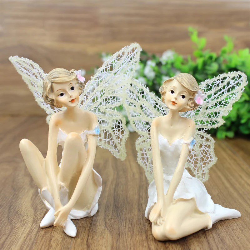 

Artificial Angel Fairy Figurines Resin Crafts Miniature Fairies Ornaments Gifts Home Wedding Decor