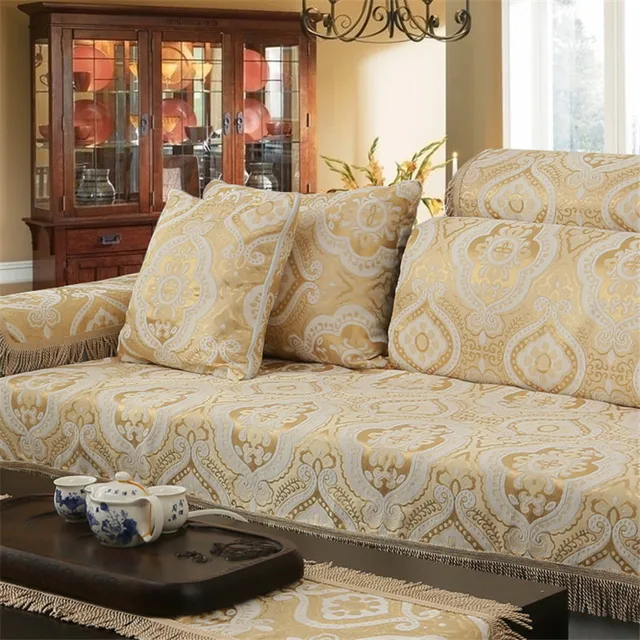 High Grade Super Soft Thicker Chenille Jacquard Flocked Fabric Sofa