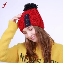 Женская шапка для девочек, вязаная шапка, фирменная новинка, Толстая Женская Теплая Вязаная Зимняя шерстяная вязаная шапка, Вязаные Лыжные детская Шапка-бини шапки, пушистая лампочка