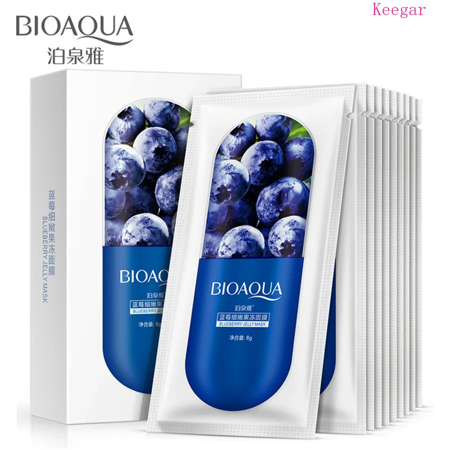 Bioaqua,, конское масло, эссенция, маска для лица, увлажнение, против старения, маска для лица, против морщин, волшебная маска, уход за лицом - Цвет: Blueberry