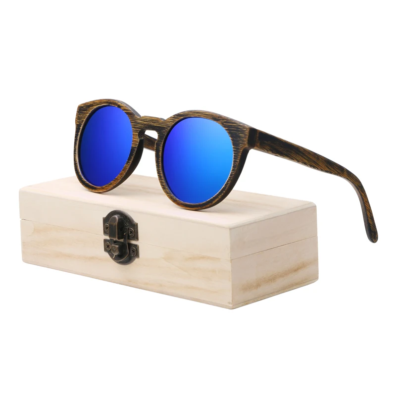 

BerWer Bamboo Sunglasses for women Wood Sun Glasses Polarized Sunglasses round Lenses Driving UV400 Glasses