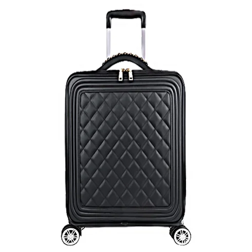 Стильный чемодан 24 дюймов чемодан интернат набор коробка тележка чехол Универсальный колеса Женский 20 Корейская версия для женщин - Цвет: Black only luggage