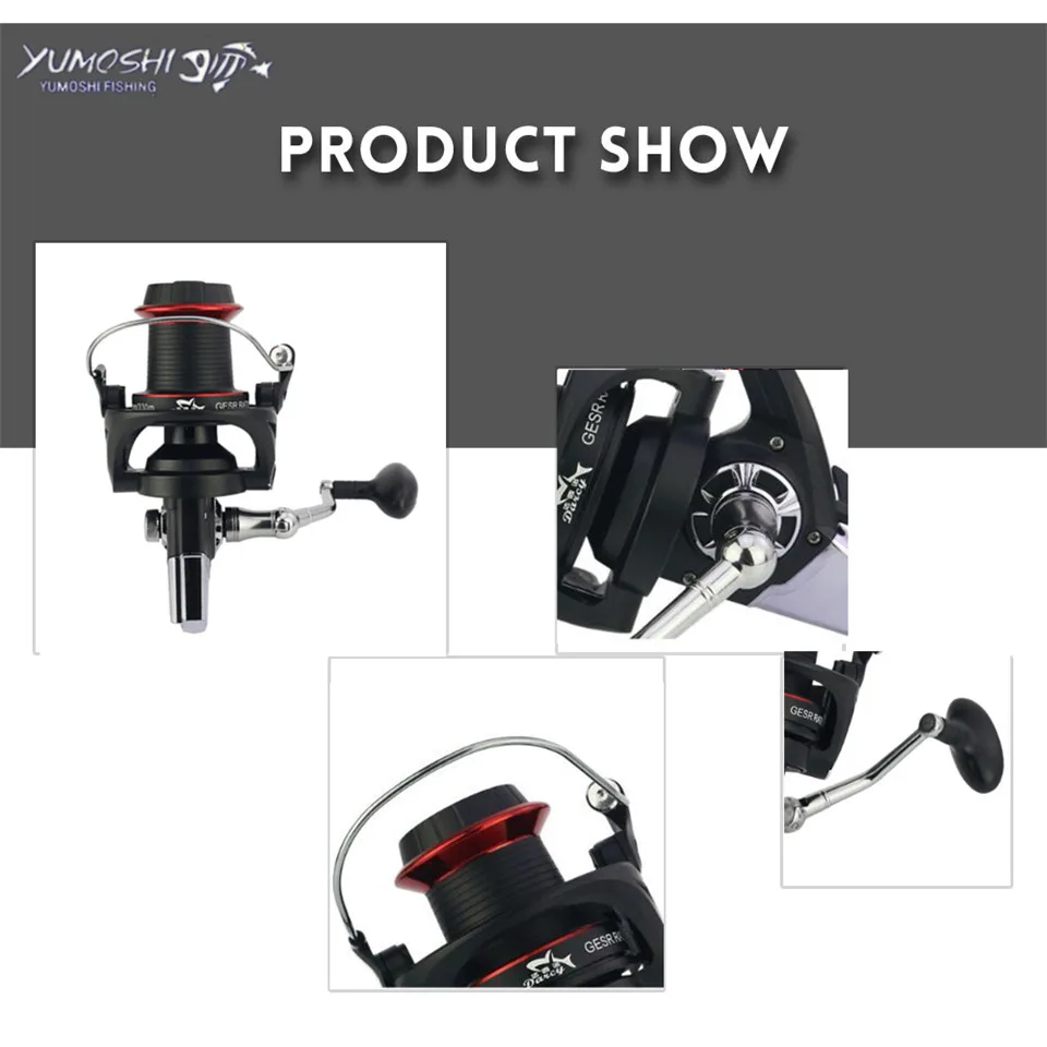 Proporção da Frente Carretel de Pesca 13 + 1bb Novo Tamanho Spinning Reels 4.1: 1 Engrenagem Baixa Arraste Carretel Grande Seatrolling Surf 2020 8000 9000 6 grande carretel de selagem 13 + 1bb