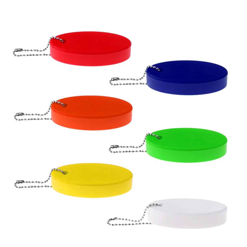 Lightweight Yachting Floating Keychain Key Ring Oval Foam Key Float Buoy for Seaside Swim Surf Fishing Kayak Canoe Pool Sports 