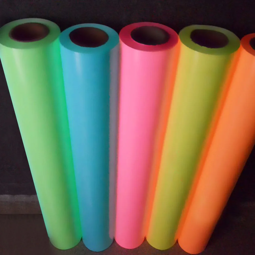 Multi color Glow In dark vinyl PU Heat Transfer Vinyl Film Material HTV