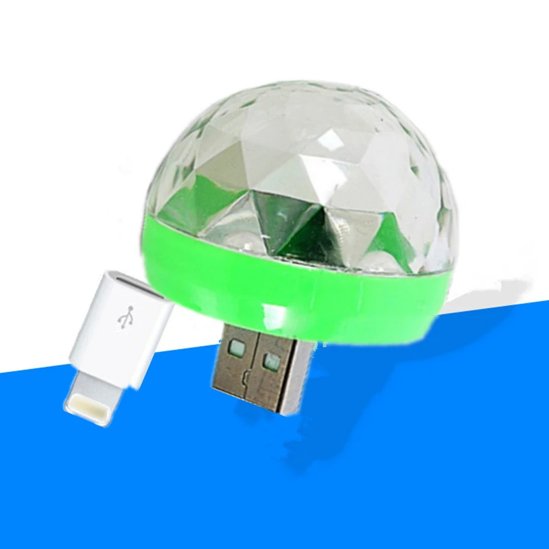 Мини USB светодиодные фонари для вечеринки портативный хрустальный магический шар для дома вечерние караоке украшения Красочный сценический светодиодный диско-свет для Iphone - Цвет: Яркий