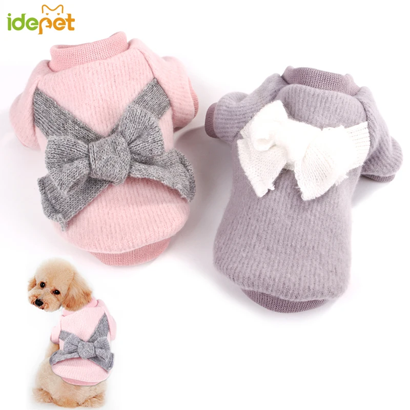 

Warm Pink Dog Clothes For Small Dogs Cute Puppy Pet Coat Jacket With Bow Sweet Cat Clothes Chihuahua Pug Clothing sweater 25
