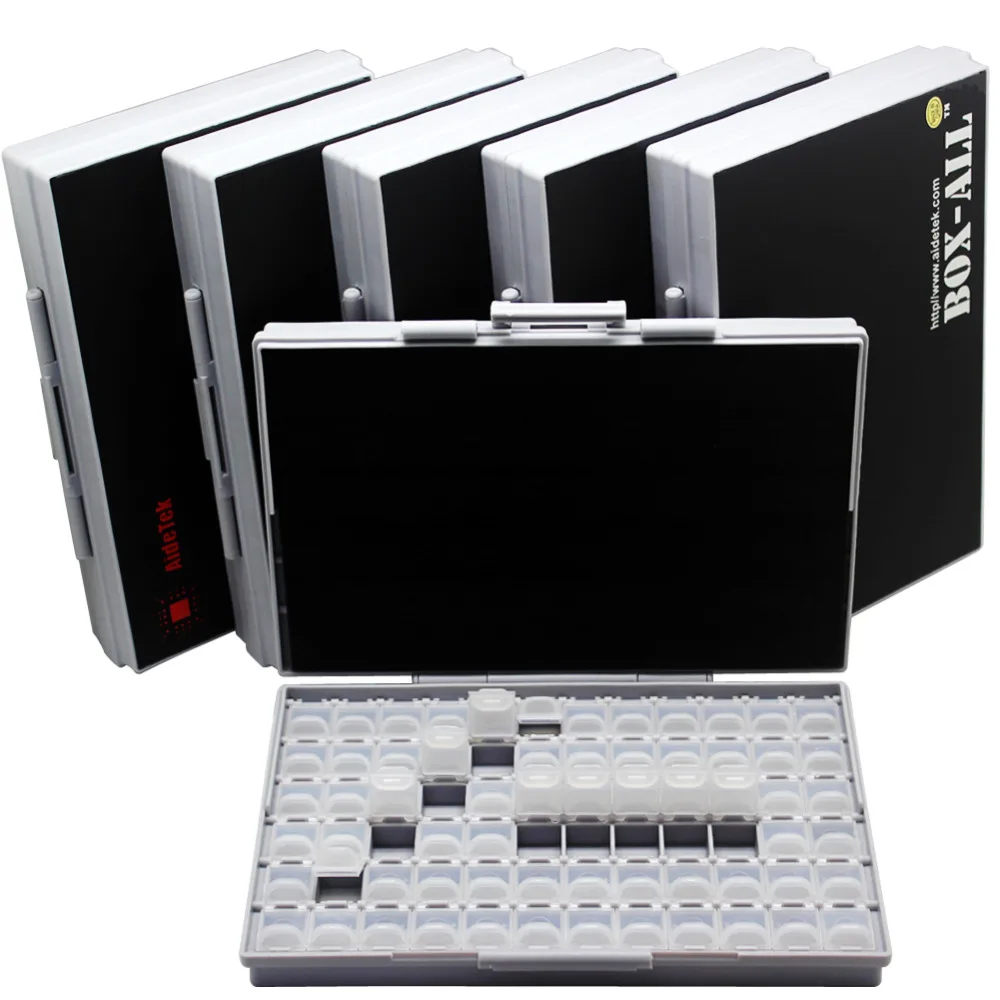 

AideTek Box Organizer Craft Beads Storage SMT Resistor Storage Box Enclosure1206 0805 smd storage plastic toolbox small6BOXALL72