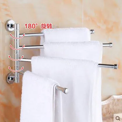 Fashion 2~4 rod bathroom towel bars rotated, Stainless Steel towel rod shelf toilet,Wall mounted kitchen hanging towel bars rack