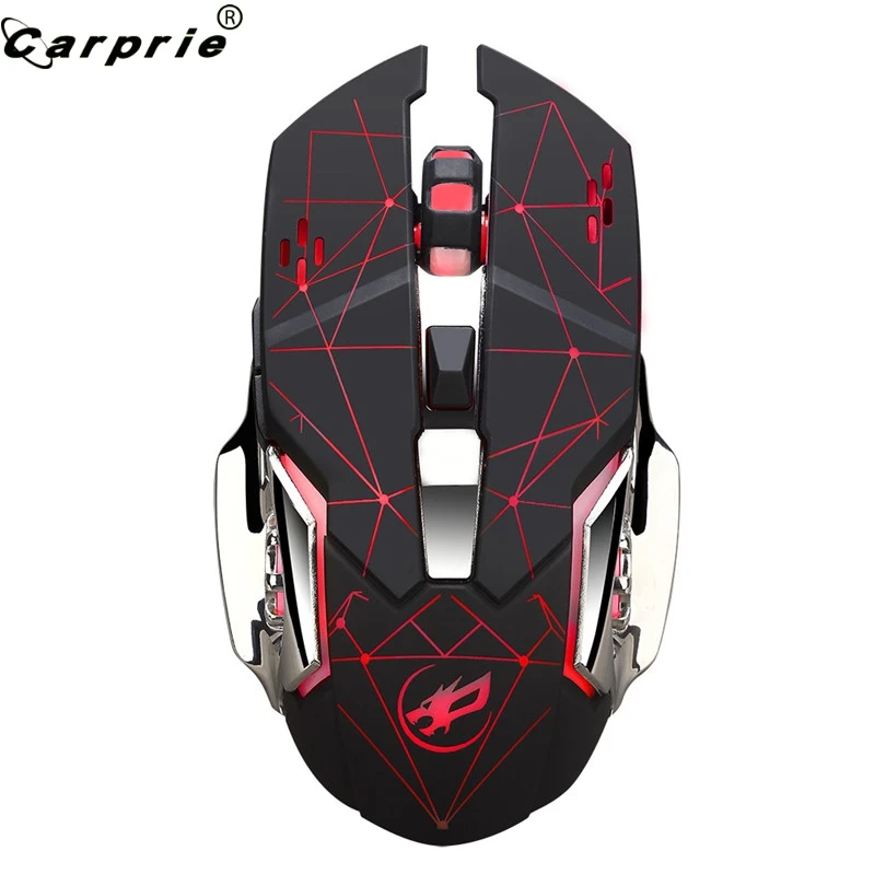 

CARPRIE 1pc Charging Wireless Gaming Mouse 6 Buttons 3200dpi Pro Game Mice for pc laptop computer gamers+USB Receiver 90422
