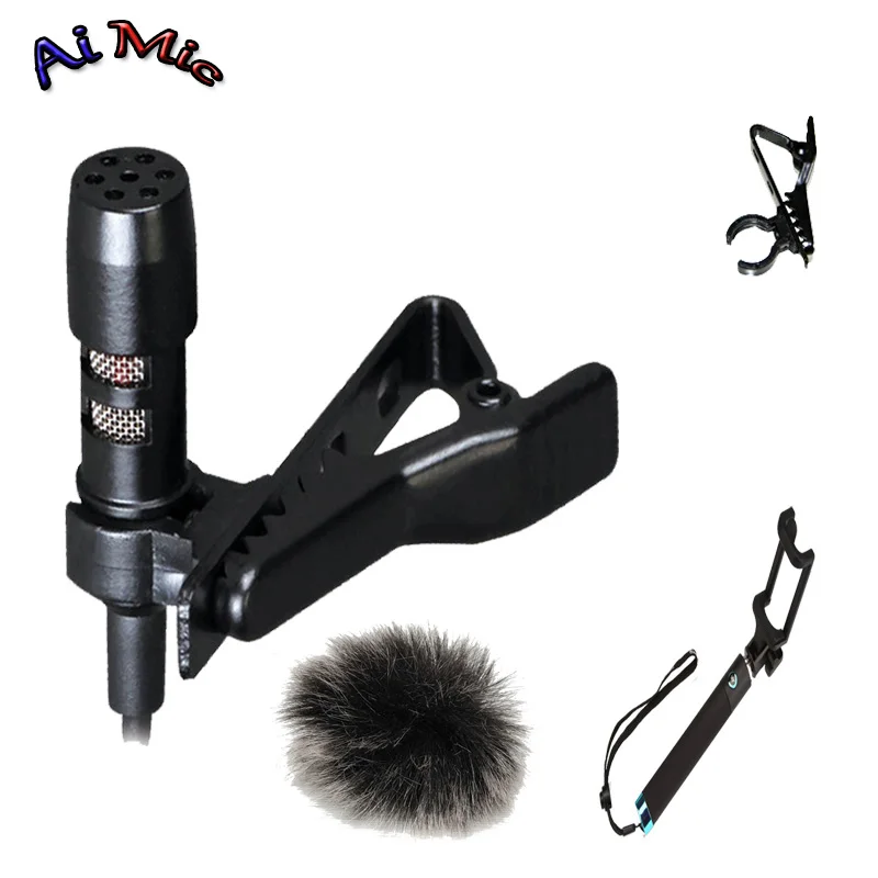 

Lavalier Computer Microphone Condenser Camera Mikrofon Condensador Unidirectional Phone Microfono Stand with 3.5mm Stereo Jack