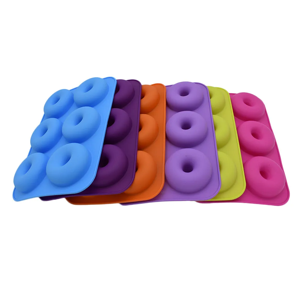 6-Cavity Silicone Donut Baking Pan Non-Stick Mold Dishwasher Decoration Tools Safe Baking Tray Maker for Biscuit Bagels#1