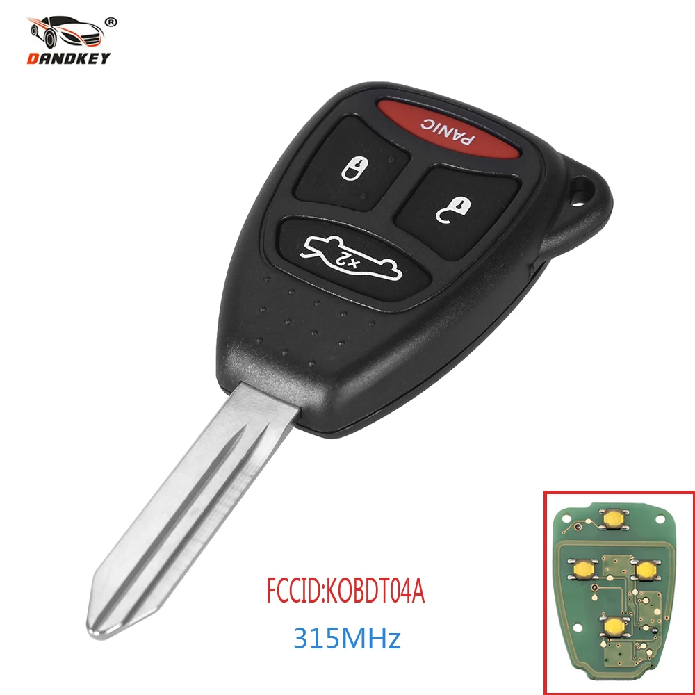 

Dandkey ASK KOBDT04A 315mhz Remote Head Key Cover Case 4B For dodge chrysler jeep Dakota Durango Charger 300 Aspen Grand C