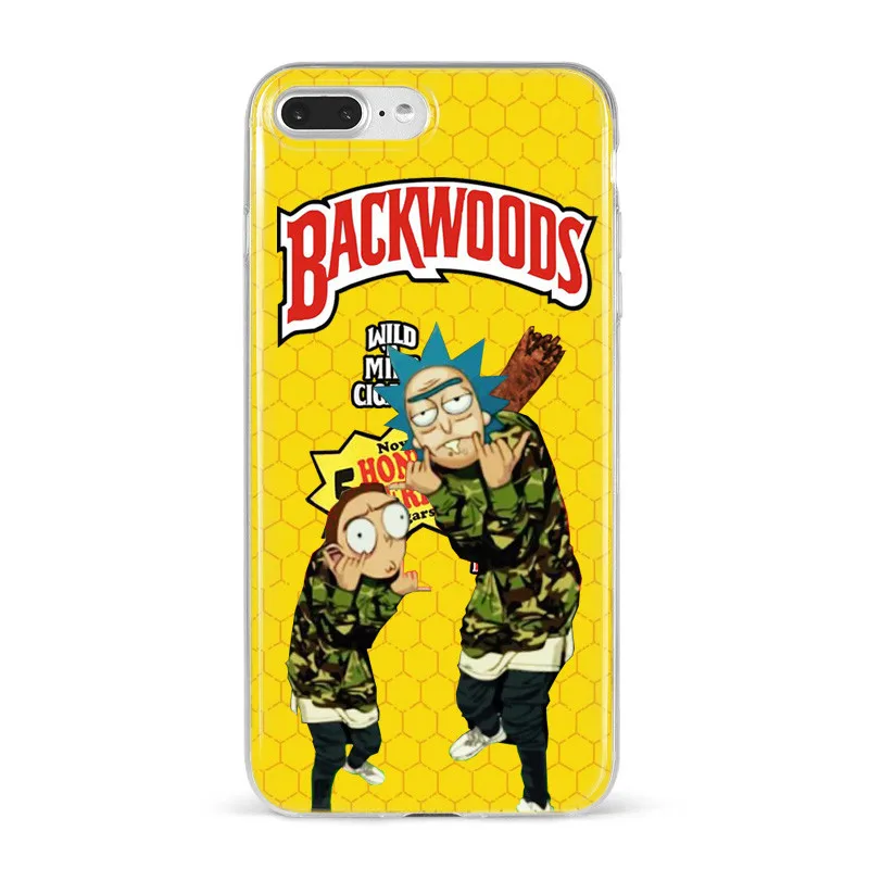 Rick e morty Simpson sertao macio caso de telefone Silicone capa Backwoods para o iphone XS XR Max 6 7 8 Plus 5 6 X Habitacao