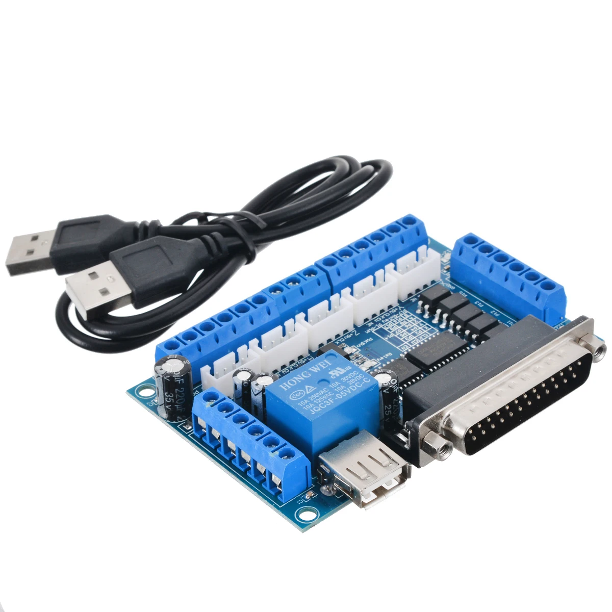 

5 axis CNC Breakout Board with USB Cable for Stepper Motor Driver MACH3 Hot Sale