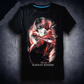 

New Rurouni Kenshin T-shirt Anime t shirt Cotton Summer Short-sleeve Tees tops