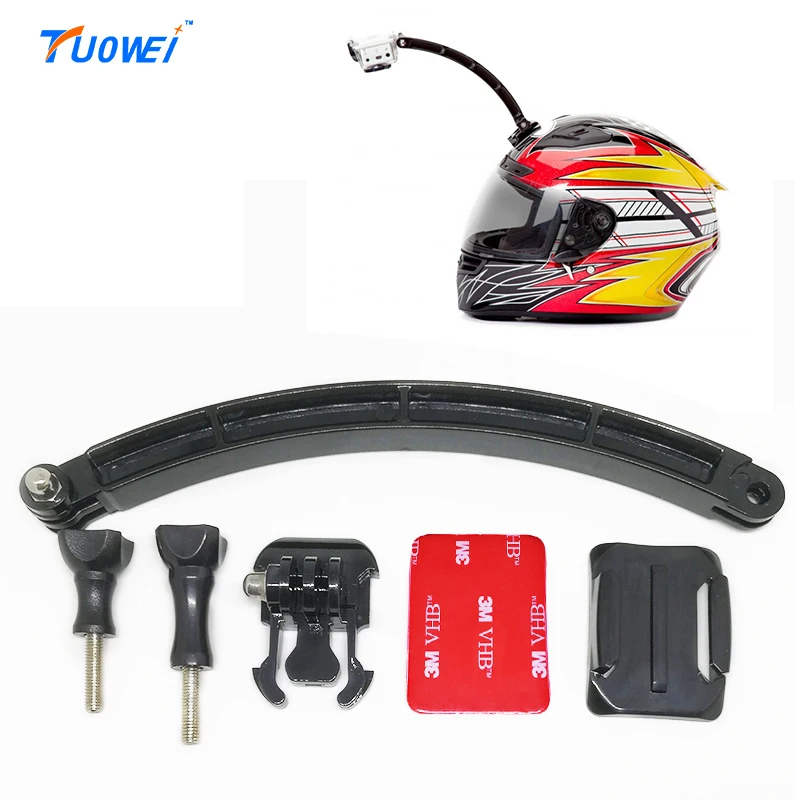 TuoWei For GoPro Accessories Helmet Extension Selfie + Curved Adhesive Mount Go Pro Hero SJCAM Action Camera | Электроника