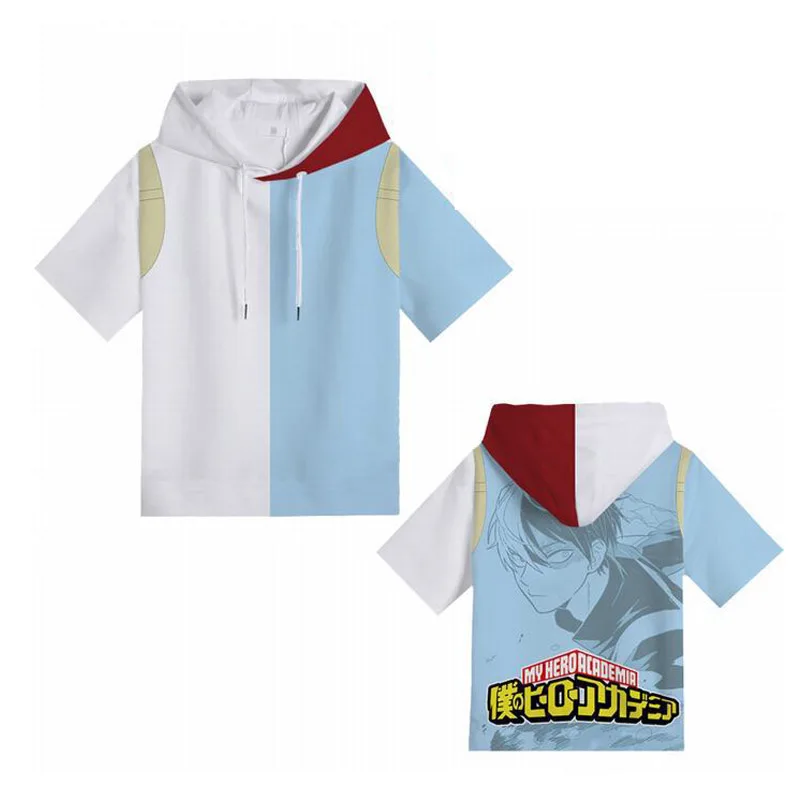 Cosroad Boku No My Hero Academia Cosplay Hoodie Todoroki Shoto Midoriya Izuku Costumes Men Women Short Sleeve Summer T-shirts 1 (13)