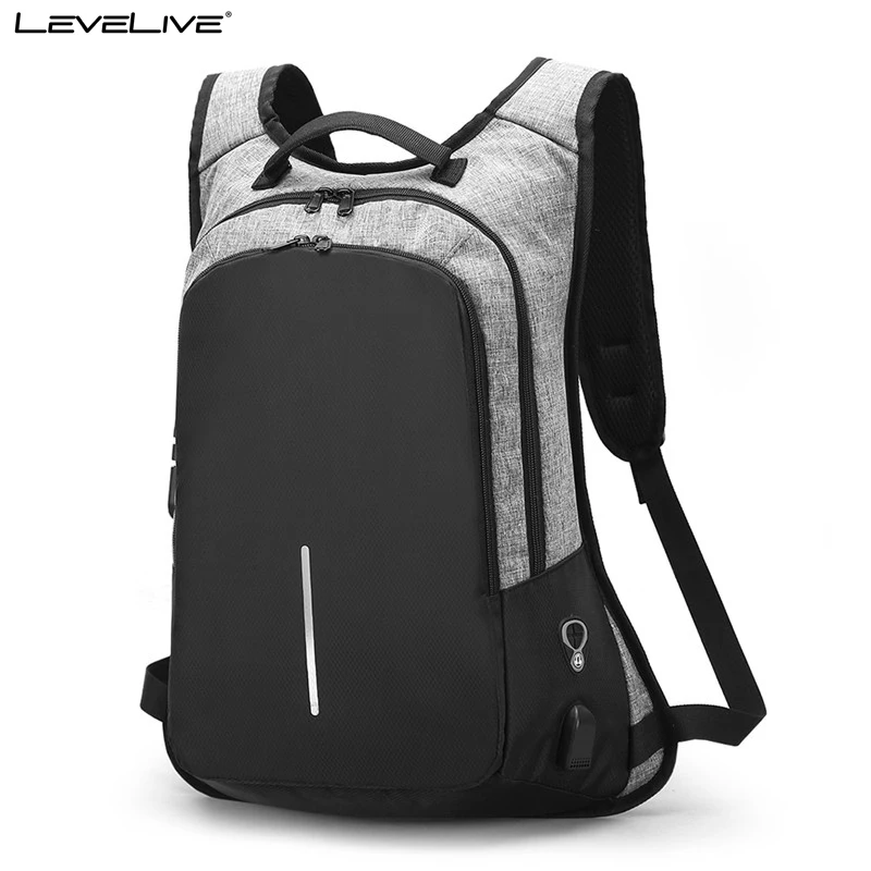 Бренд LeveLive Multi функция Anti Theft 15 6 &quotноутбук рюкзак для мужчин женщин USB перезарядки