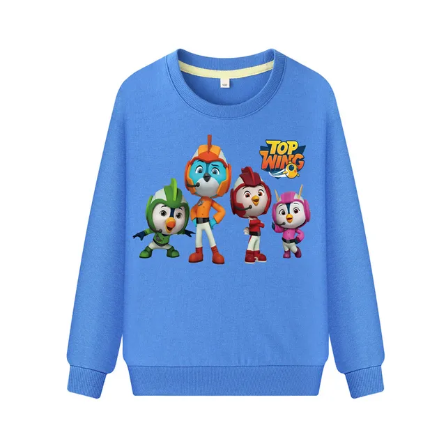 Kids Cartoon Top Wing Sweatshirts Hoodies Boys Girls Long Sleeve Pullover Hoodie Clothing Children Spring Sports Costume DZ109 1
