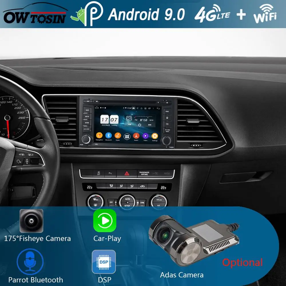 " ips 8 ядерный 4 Гб+ 64 ГБ Android 9,0 автомобильный dvd-плеер для Seat Leon 2013 gps Радио DSP Parrot BT CarPlay