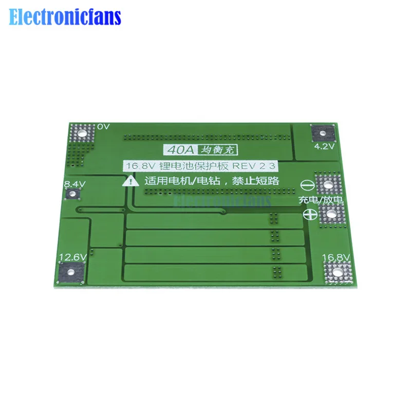 Литий-ионный модуль зарядного устройства литиевой батареи 4S 40A Защитная плата PCB BMS 18650 Lipo сотовый модуль с балансиром для бурового мотора