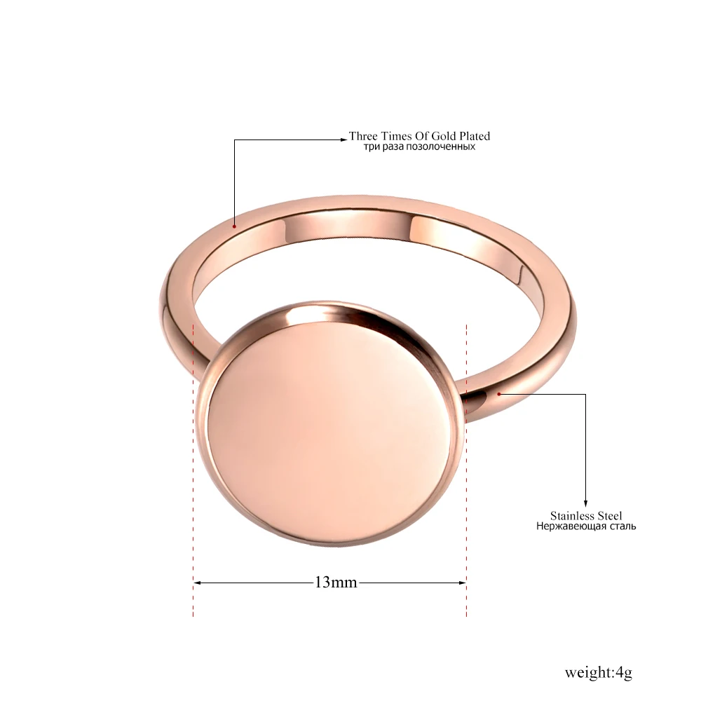 Lokaer, розовое золото, полная луна, кольца для женщин, Anel, ювелирные изделия из нержавеющей стали, геометрический, круглый палец, Bague Femme, свадебный подарок, R18072