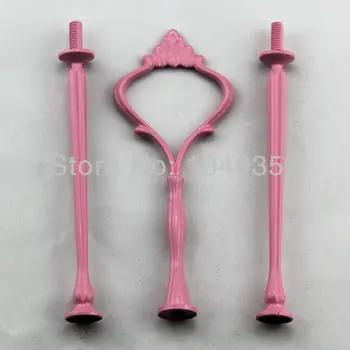 

pink color 3 tiers cake stands for wedding cakes