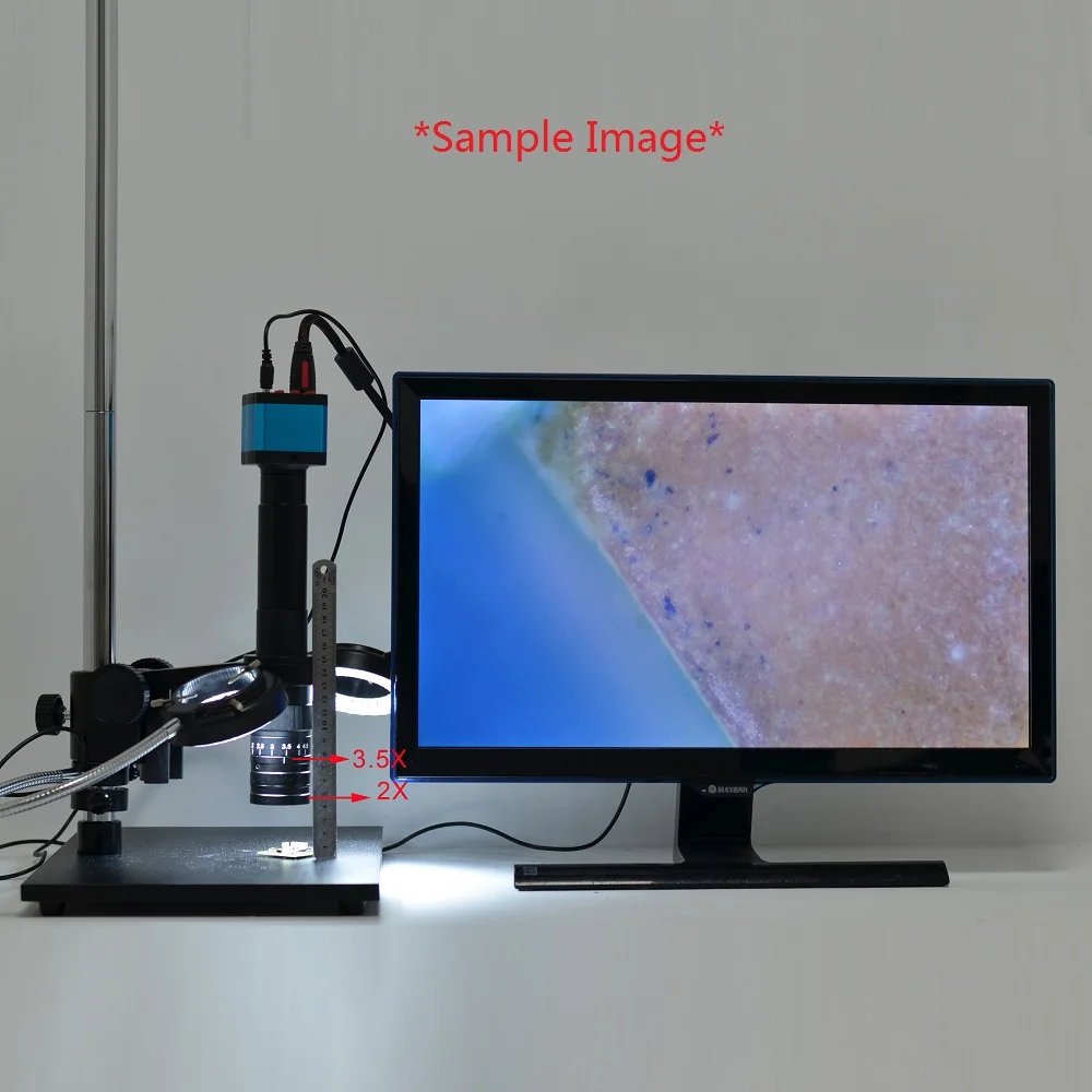 14MP HDMI USB электронный цифровой промышленный видео микроскоп камера+ 300X C-MOUNT объектив+ 144 светодиодный светильник+ Микроскоп подставка для пайки