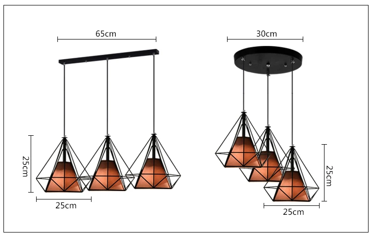 Современный подвесной светильник в клетку, железный минималистичный ретро скандинавский Лофт пирамида, подвесной светильник, металлическая Подвесная лампа E27 для помещений ZDD0004
