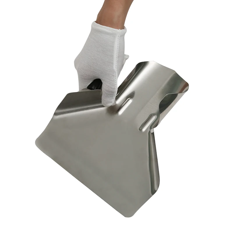 

High quality practical stainless steel one handle potato chips french fries spade shovel food nuts fruit vegetable funnel for ki