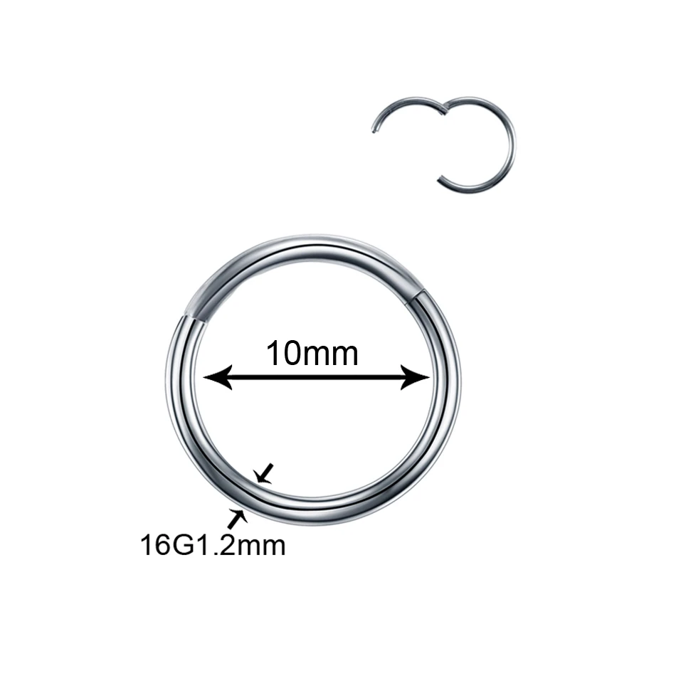 50 шт./лот 16 г 14 г G23 титановый пирсинг для носа пирсинг для носовой перегородки сегмент шарнирные кольца Helix Conch пирсинг губная серьга ювелирные изделия для тела - Окраска металла: X50-T0103