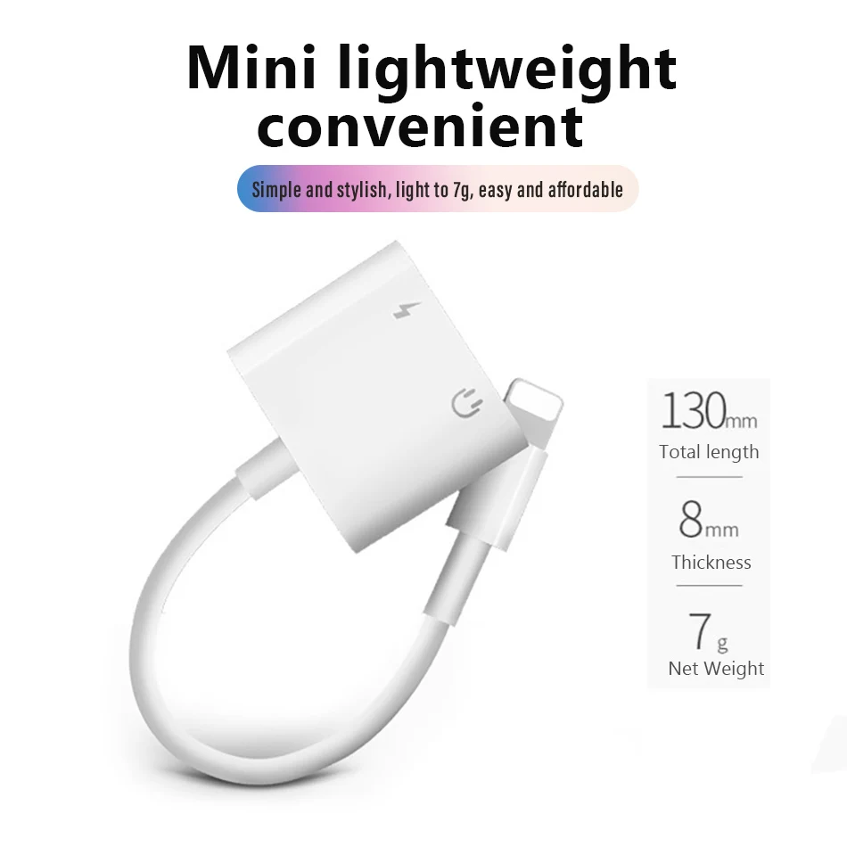 2 in 1 Charging Lighting Adapter For iPhone X 7 8 plus XS MAX Splitter 3.5mm Jack Earphone Aux Cable Connecter Adapters (4)