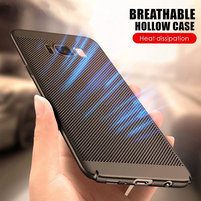 MaxGear-Luxury-case-For-Samsung-Galaxy-S8-S8Plus-Hard-PC-Dissipate-heat-mesh-slim-Protective-back