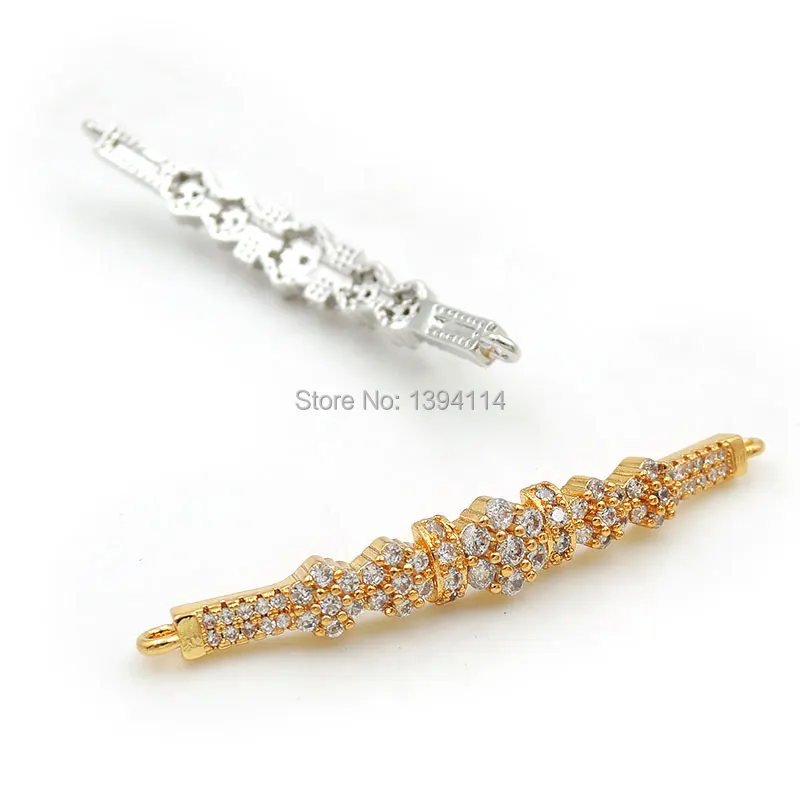 47*6*4 мм Micro Pave Clear CZ 5 цветов дуговой разъем подходит для мужчин и женщин изготовление браслетов ювелирные изделия