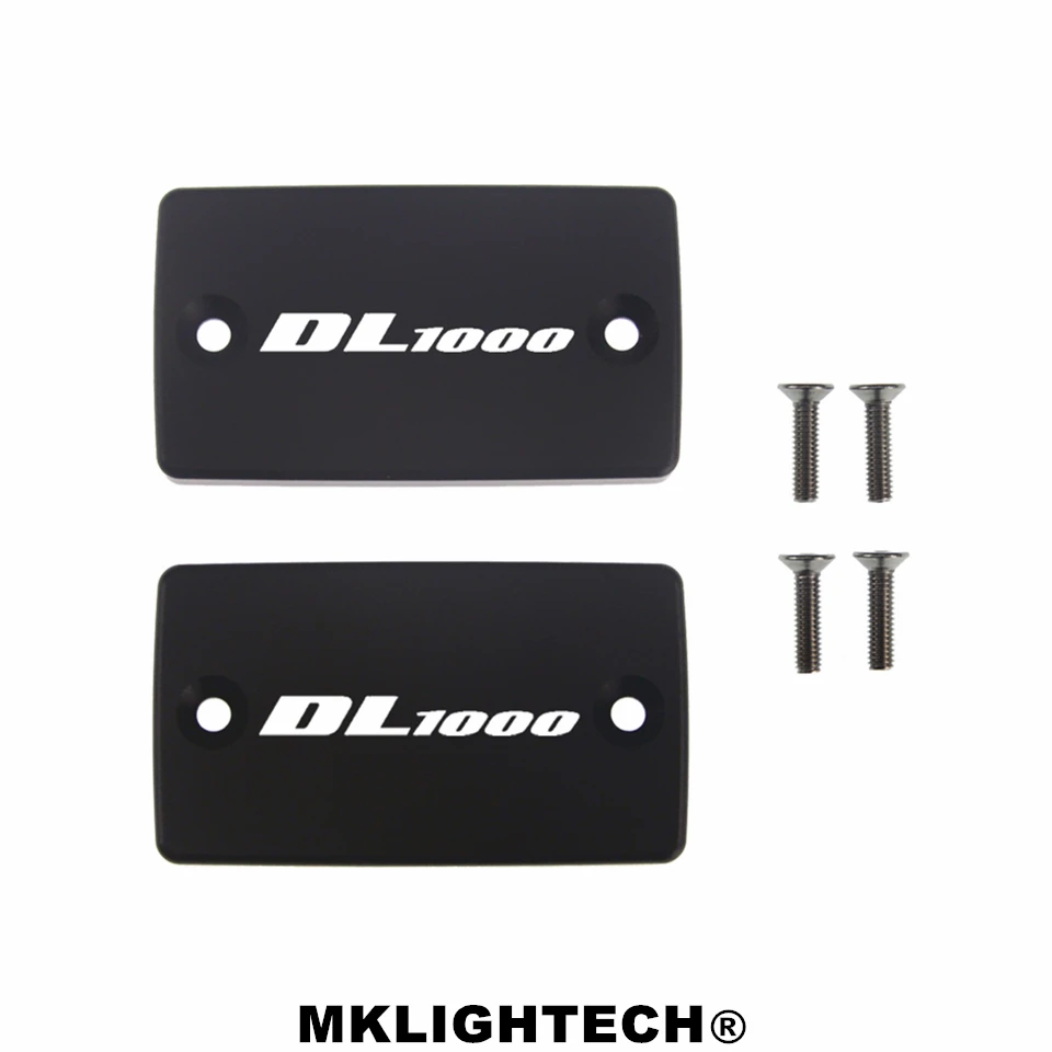 

MKLIGHTECH FOR Suzuki DL1000/V-strom1000 2003-2018 CNC Aluminum Motorcycle Brake Fluid Fuel Reservoir Tank Cover Cap