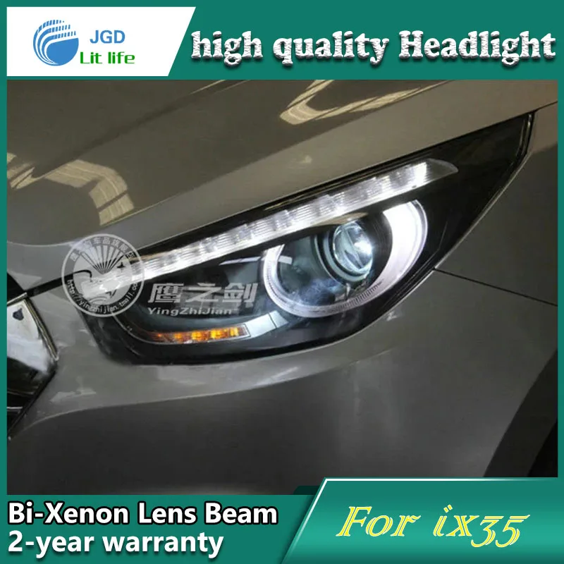 

high quality Car styling case for Hyundai IX35 2010-2012 Headlights LED Headlight DRL Lens Double Beam HID Xenon