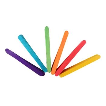 

50 x Flat Wood Sticks of Popsicle Ice Lolly Cream Bar Tool DIY (Color Mix)