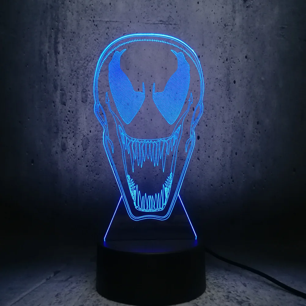 Лампа Venom 3D светодиодный выставочный дисплей Лава Декор для комнаты подростка